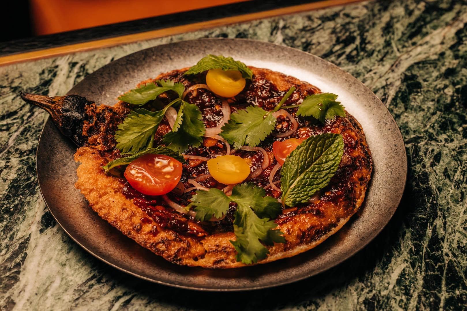 image of Crispy eggplant banh xeo